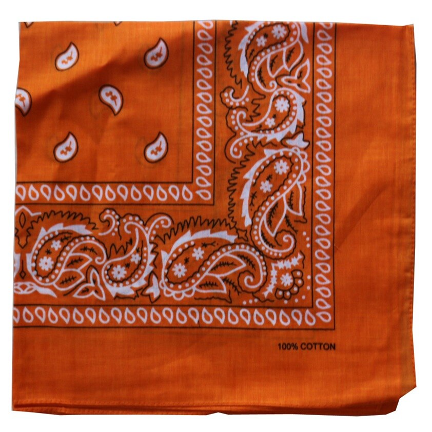 Winfox hofte hopp punk bomull svart hvit marine rød paisley bandana hodeplagg skjerf til herre dame: Oransje