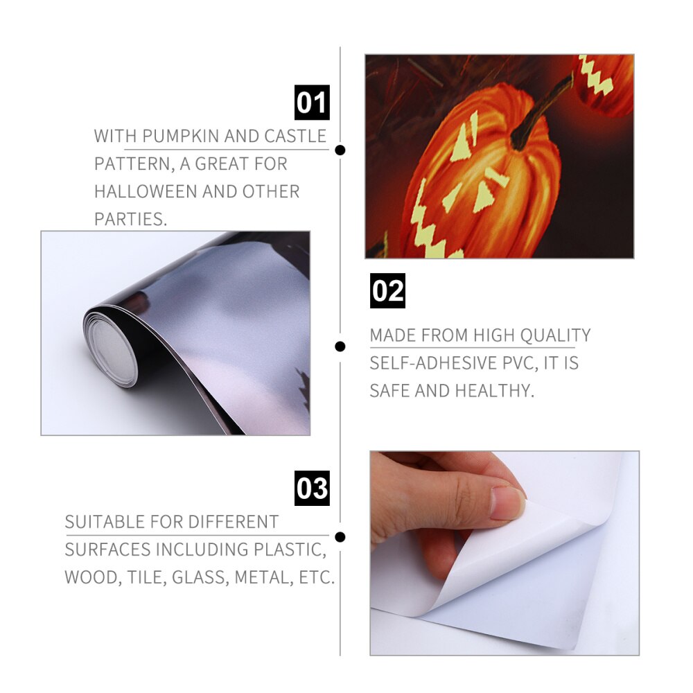2 Stks/set Van Halloween Deur Sticker Deur Sticker Renovatie Pvc Deur Sticker Sticker Deur Decor Voor Dooor