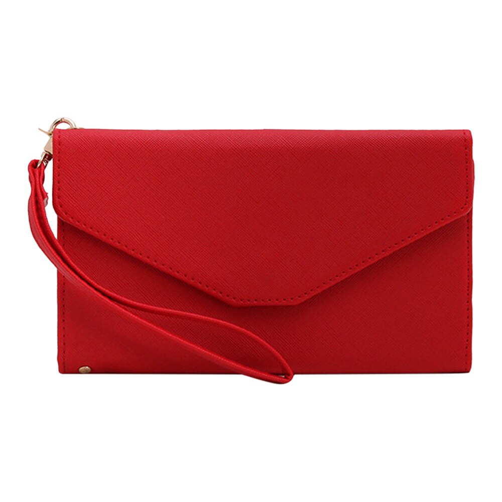 Pasholder taske visitkort pasdæksel multikort arrangør tegnebog folde håndtaske kvinders slanke armbånd kortholder: Rød