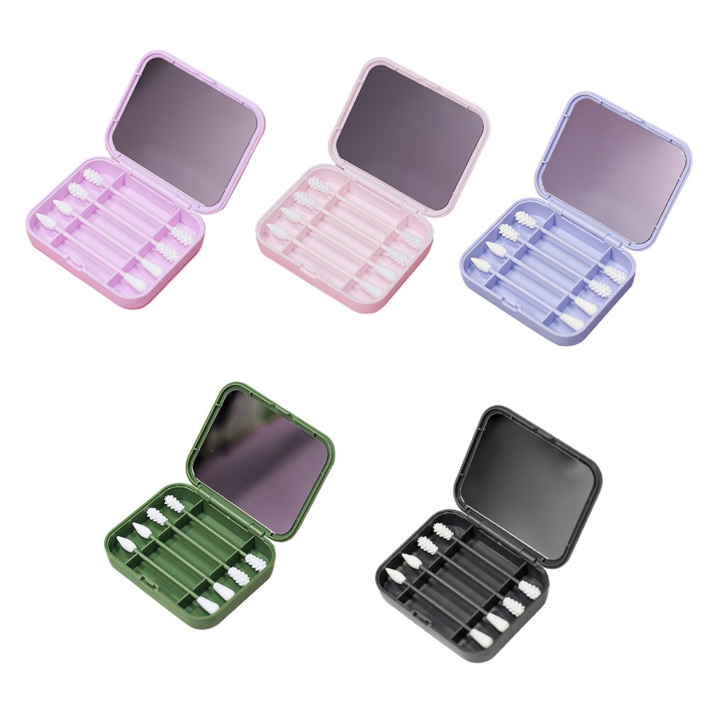 Coton-tiges réutilisables en Silicone, 4 pièces, bâtonnets avec miroir pour le nettoyage des oreilles, cosmétiques