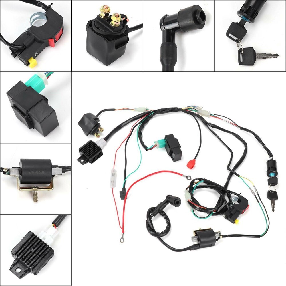 1Set Full CDI Wire Harness Assembly Wiring Kit Fit 50/70/90/110/125CC Quad Dirt Bike ATV Go Kart For Dune Buggy