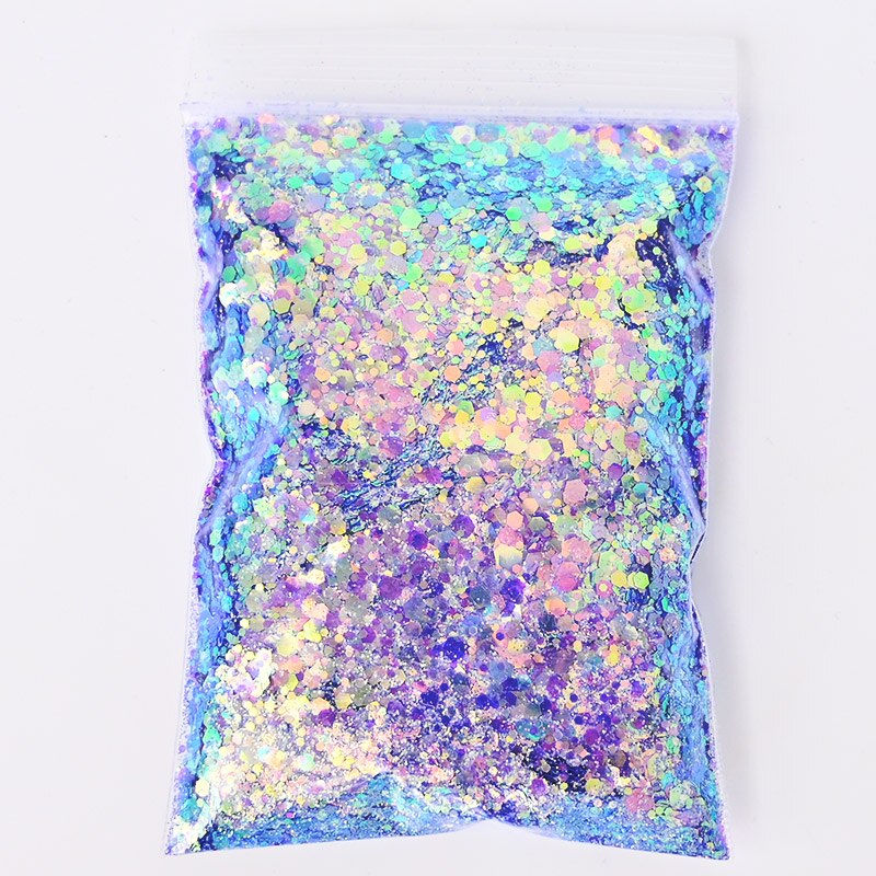 1.76 oz påsar chunky till fin / lös glitter orange / guld glitter mix "pumpa spice", nail art glitter, löst glitter,: Färg 10 50gr
