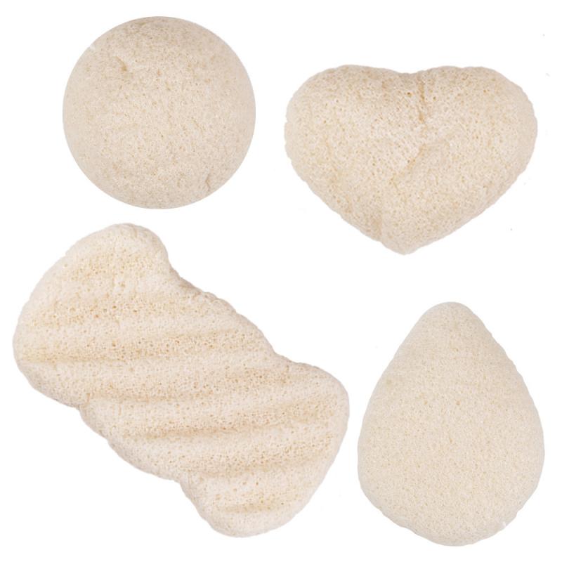 4 PCS/SET Natural Soft Konjac Facial Puff Face Body Cleanse Washing Sponge Exfoliator Cleansing Sponge Puff