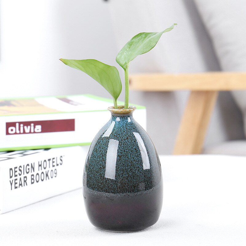 Vases à fleurs modernes pour la maison vase en céramique décoration fleur glaçure fleur accessoires pour la maison ornements artisanaux en céramique plante verte