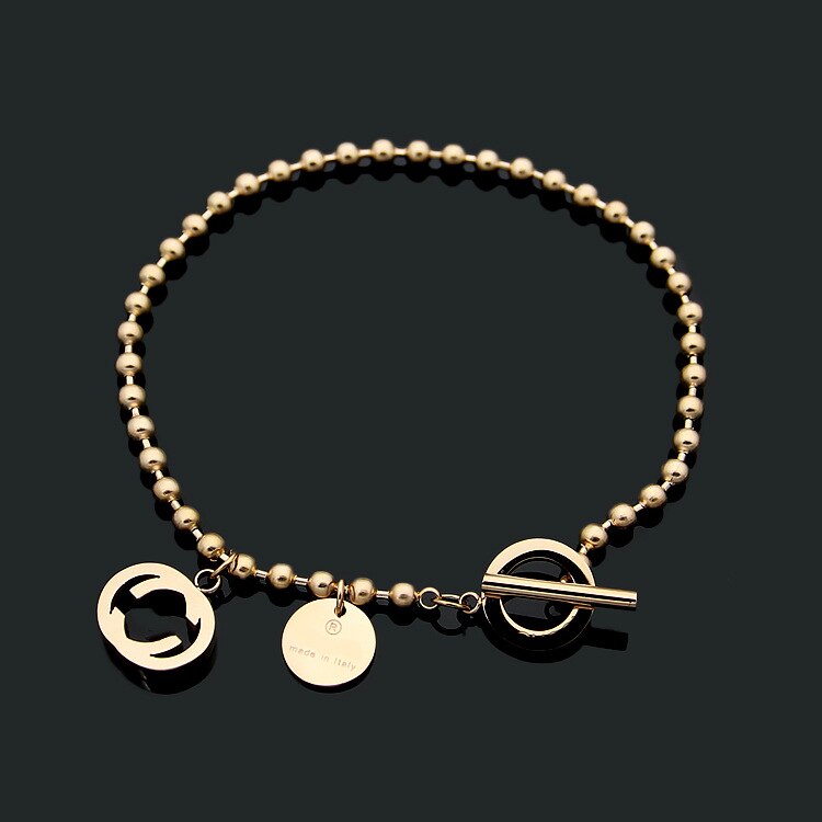 Titan stahl schmuck hohl G brief perle kette ot schnalle armband liebhaber Armband