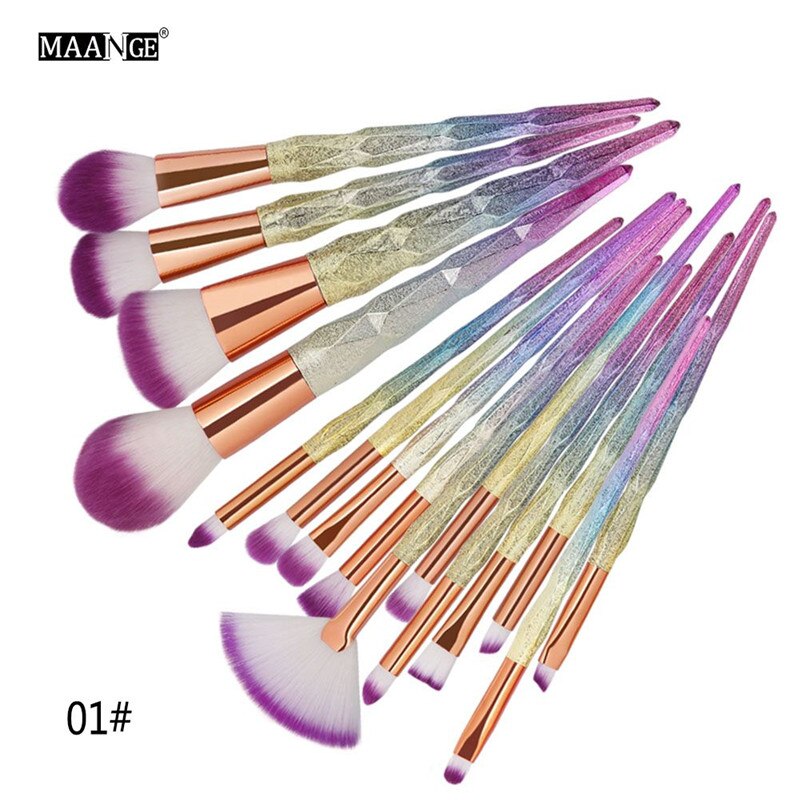 Rose Gold/Diamond 10 pcs/Set Unicorn Makeup Brushes Women Beauty Makeup Cosmetic Tools For women Beauty Make up: 15Pcs 01