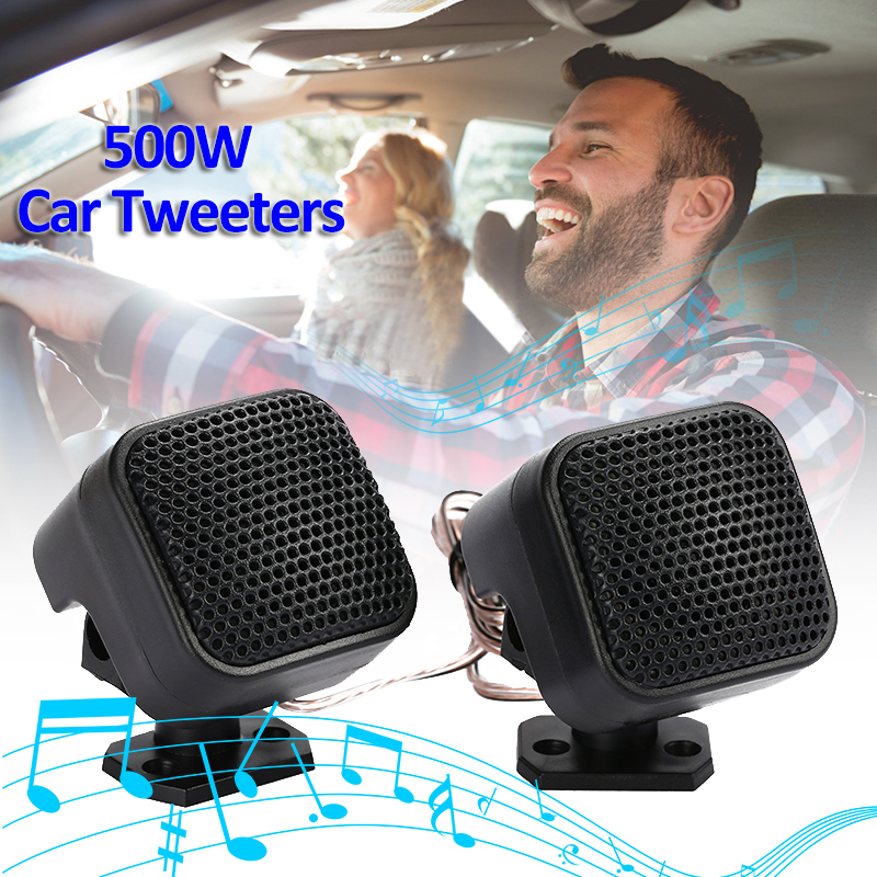 12V 500W Auto Tweeters Audio Speaker Luidspreker CD MP3 Super Power Universele Auto Luidsprekers Voor IPod 90 Graden verstelbare Standaard