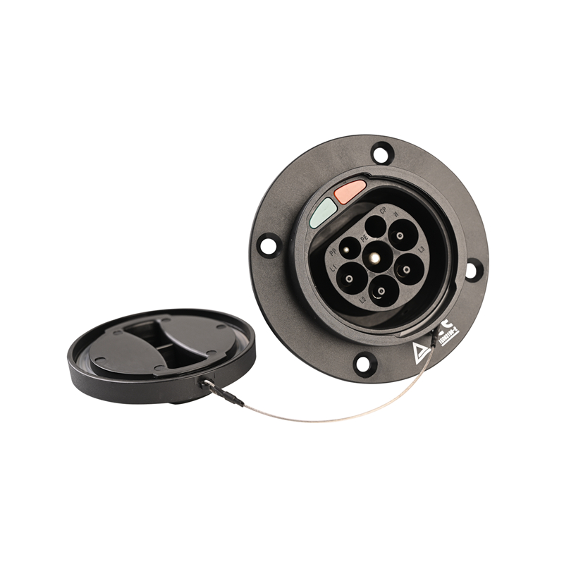 Duosida Type2 16A 32A socket voor EV side mannelijke inlaat IEC62196 Europese standaard inlaat Eenfase Drie fase