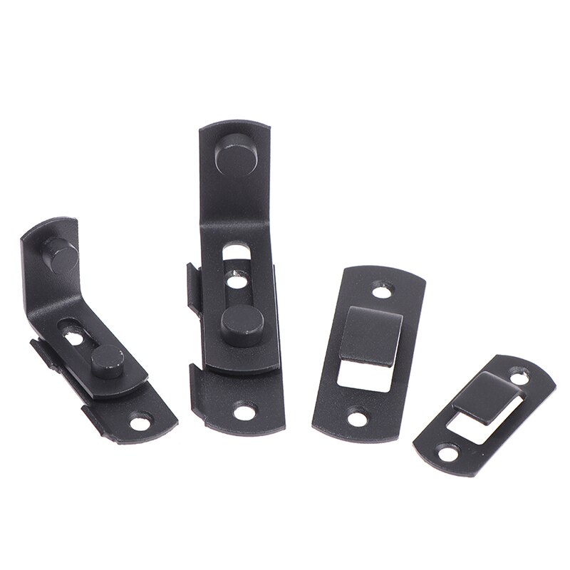 1set T Stainless Steel Metal Hook Latch Lock Texture Country Rustic Right Angle Sliding Door Buckle