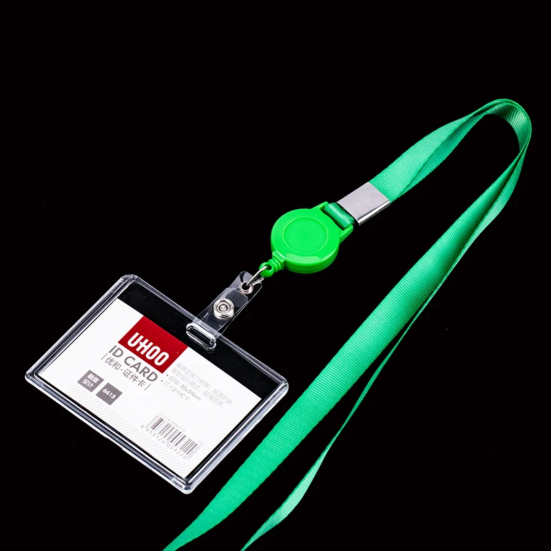 Etiqueta de identificación Horizontal Vertical de plástico duro transparente, acceso a tarjeta de trabajo de empleado, funda, funda, soporte para insignia: Amarillo claro