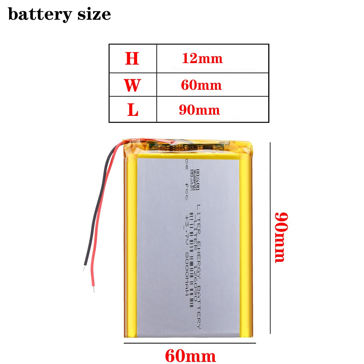 126090 3.7V 8000MAH lithium polymeer batterij 116090 DIY mobiele noodstroom opladen – Grandado