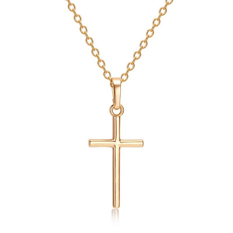 Mode Vrouwelijke Kruis Hangers Ketting Goud Kleur Crystal Jesus Cross Hanger Ketting Voor Vrouwen Sieraden Voor Mannen/Vrouwen: gold