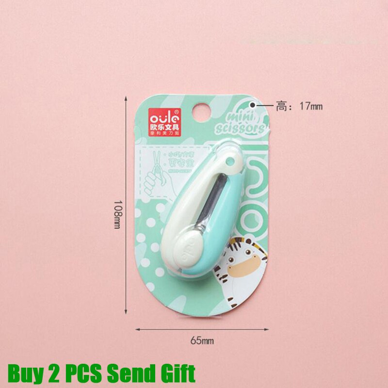 Mini Size School Student Cartoon Schaar Kantoor Sharp Papier Snijden Schaar 2 Pcs Sturen: Blue