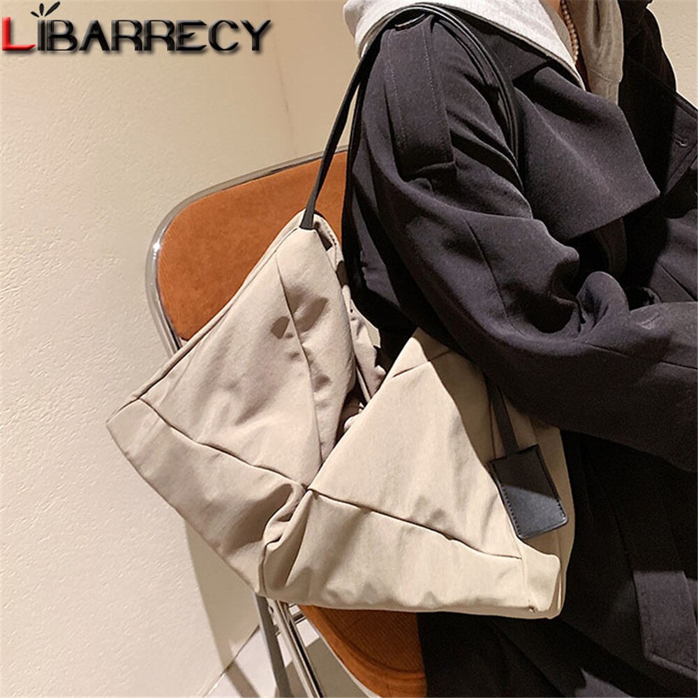 Solid Color Large Capacity Ladies Handbag Canvas Shoulder Bags Multifunctional Women Travel Bags Sac