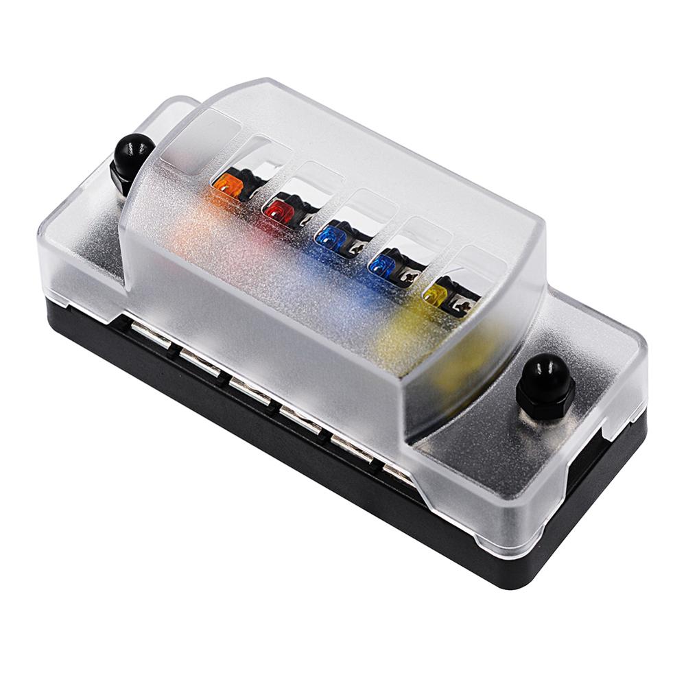 12V 6 Way Terminals Circuit Car Blade Fuse Box Block Holder Kit With Cover Board Fuse Box Tools