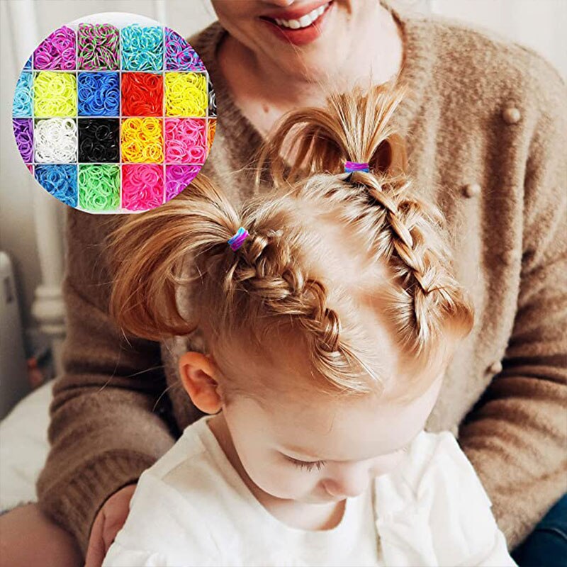DIY Toy Loom Rubber Bands 10000pcs Silicone Bands Elastic Refill Kit ABC Stickers Bracelet Making kit for Girls Weave Loom Bands
