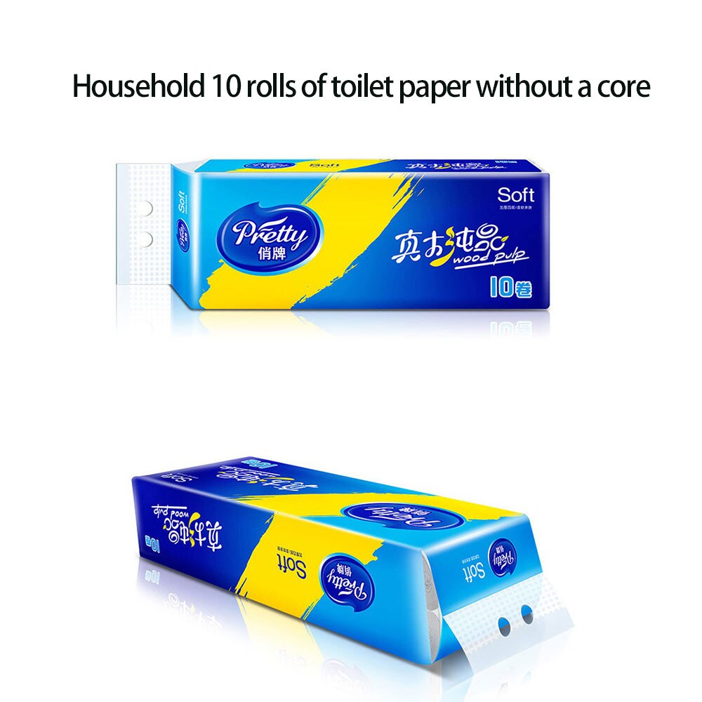 10 Rolls 4 Layers Toilet Paper Toilet Paper Soft Skin-Friendly Kitchen Paper Household Toilet Paper for Home Office Restaurant: Default Title