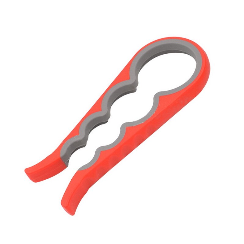 Lid Jar Opener 4 In 1 Handy Screw Cap Jar Openers Multi Purpose Can Opener Bottle Lid Grip Wrench Bottle Kitchen Gadgets#1: RedGRay