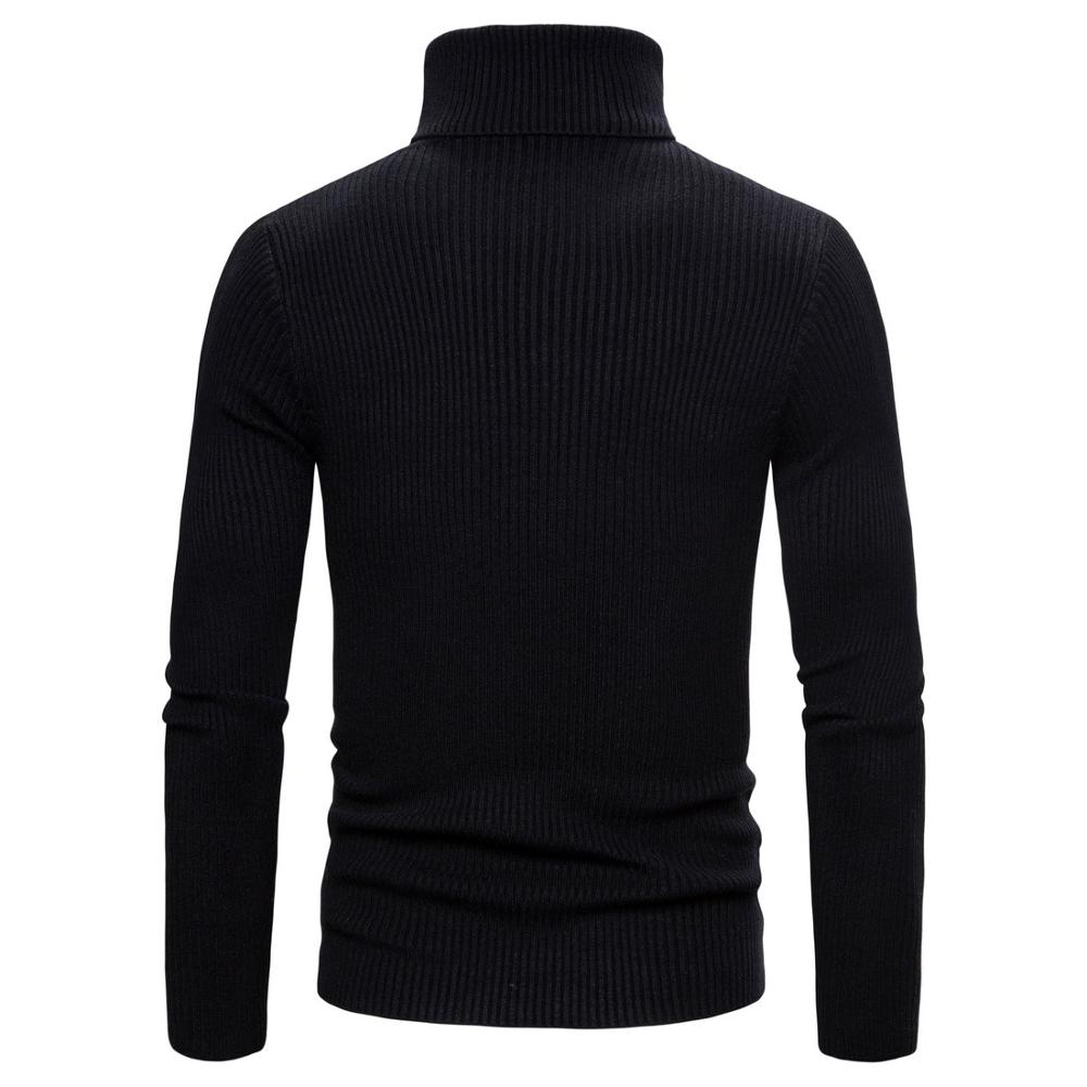 Outono quente camisola de gola alta masculina sólido de malha homem suéteres