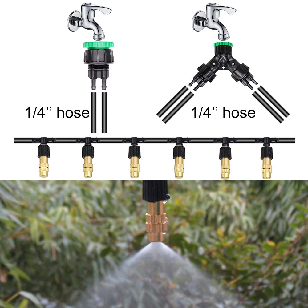 Système d&#39;arrosage automatique pour serre, brumisateur en laiton, brumisateur, brumisateur, brumisateur, brumisateur, brumisateur réglable, 1/4 pouces, pour jardin, fleurs, pelouse