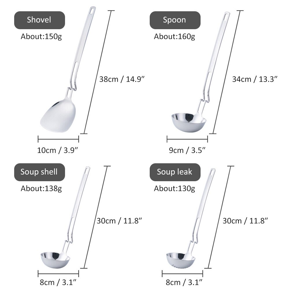 Stainless Steel Wall Spoon Spoon Sub-Long Handle Pot Ladel Spoon Drain Spoon Long-Handled Soup Ladle Leakage