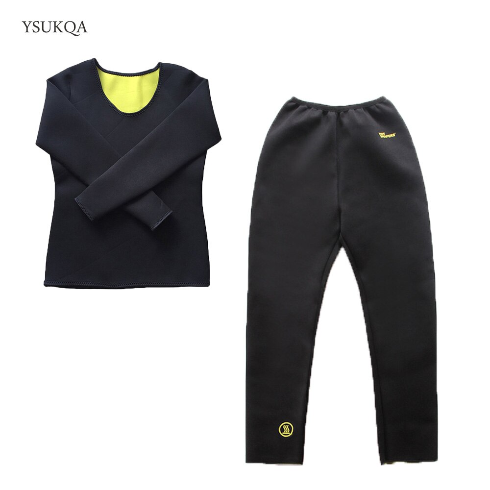 YSUKQA One Set Women's Slimming Pant Shirt Neoprene Waist Reducer Slimming Shirt Body Shaper