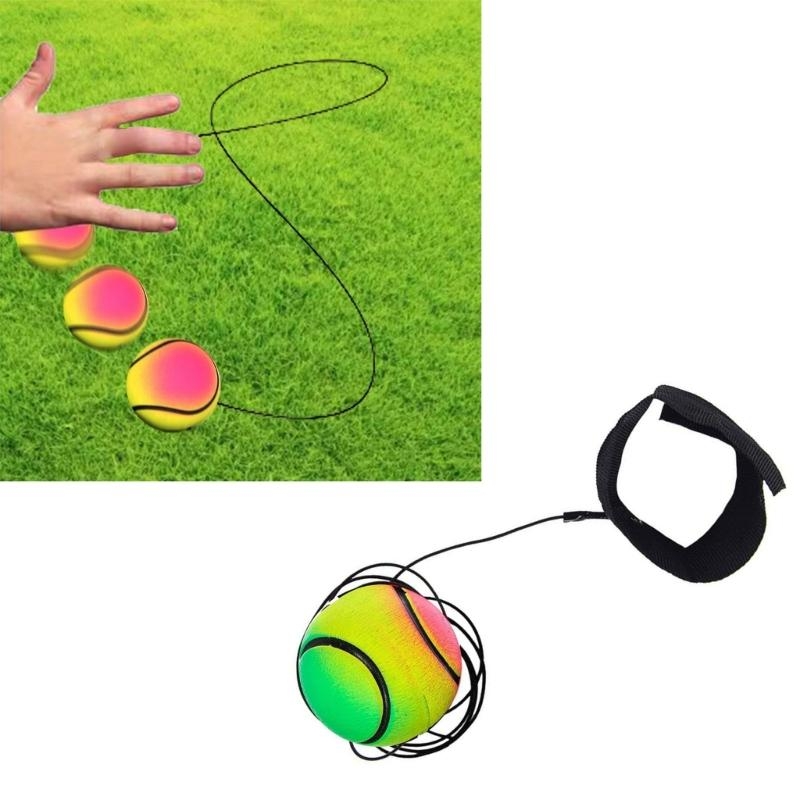 Rainbow Elastic Hand Sports Ball Multi Color Elastic Ball Portable Fitness Ball for Gym Exercise and Stress Management