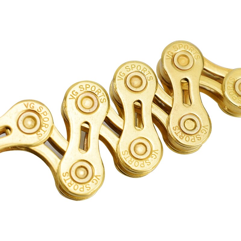 Vg Sports Ultralight 10 Speed Bicycle Chain Bike Chain Hollow 116L Mountain Mtb Road Bike Chains--10S Half Hollow Gold