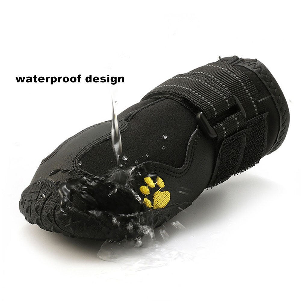 Zapatos reflectantes impermeables para perro, botas cálidas para nieve y lluvia, botines antideslizantes para mascotas, calzado para perros medianos y grandes, 4 unids/set por Set