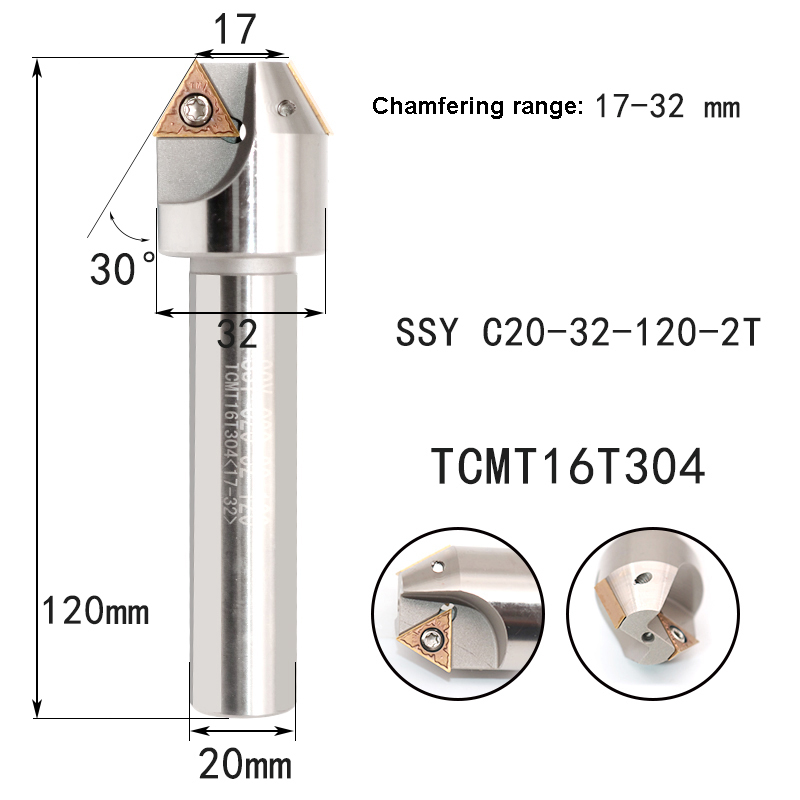 LIHAOPING 15 45 60 herramientas de biselado de 30 grados SSO SSY SSP SSH TCM C16-16-110 fresadora CNC torno cortador insertos TCMX TCMT