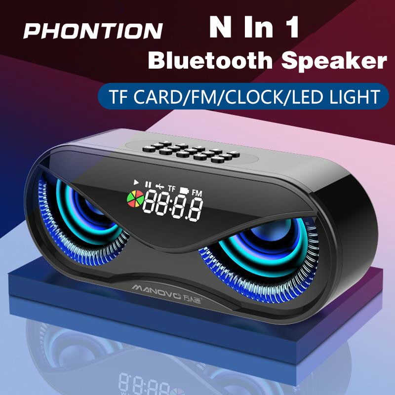 M6 Draagbare Bluetooth Speaker Led Flash Draadloze Soundbar Fm Radio Wekker Tf Card Ondersteuning Selecteer Nummers Door Aantal Cool uil