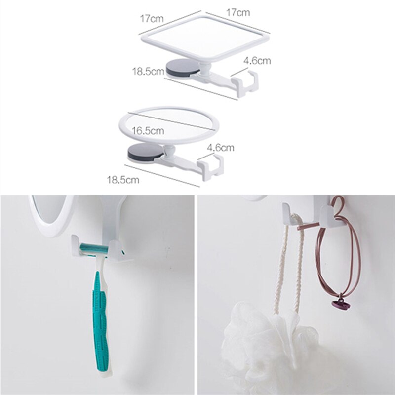 Wall-mounted suction cup small mirror household bathroom wall-mounted round mirror bathroom wall mirror bathroom mirror