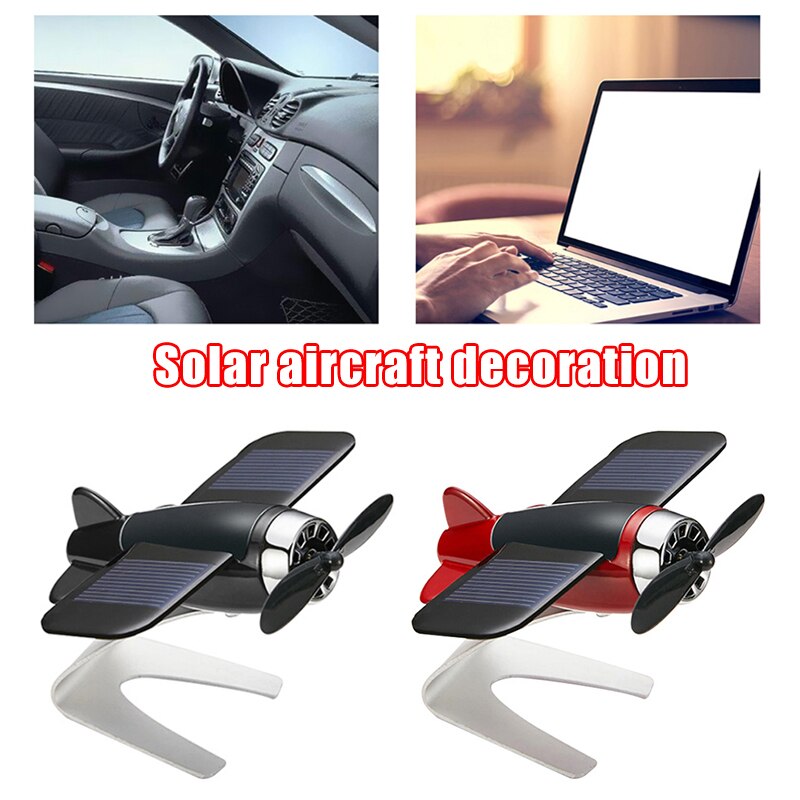 Auto decoratie vliegtuig antislip zonne-energie draaibaar auto dashboard vliegtuig model sec 88