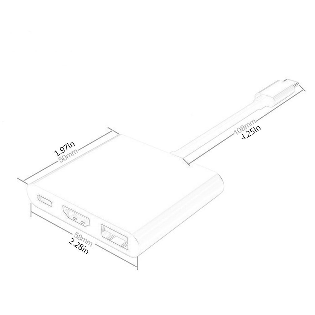 3 In 1 Tragbare Usbc zu Hdmi 3,1 Konverter Adapter Typ c zu hdmi HDMI/USB 3.0/Typ C adapter Typ-C Aluminium Für Macbook
