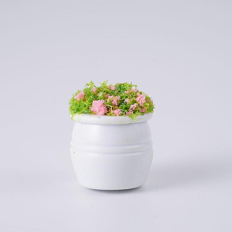 1:12 casa delle bambole casa delle bambole Mini pianta modello fiore finito vaso da fiori paesaggio vaso da fiori all'aperto piante verdi