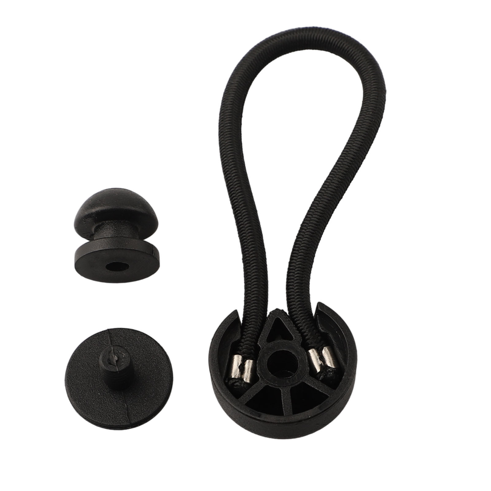 Sujetador de cordón de choque, Clip de cuerda elástica para acampar, longitud elástica, tienda, barco, yate, cubierta RV, remolques, peso con perilla