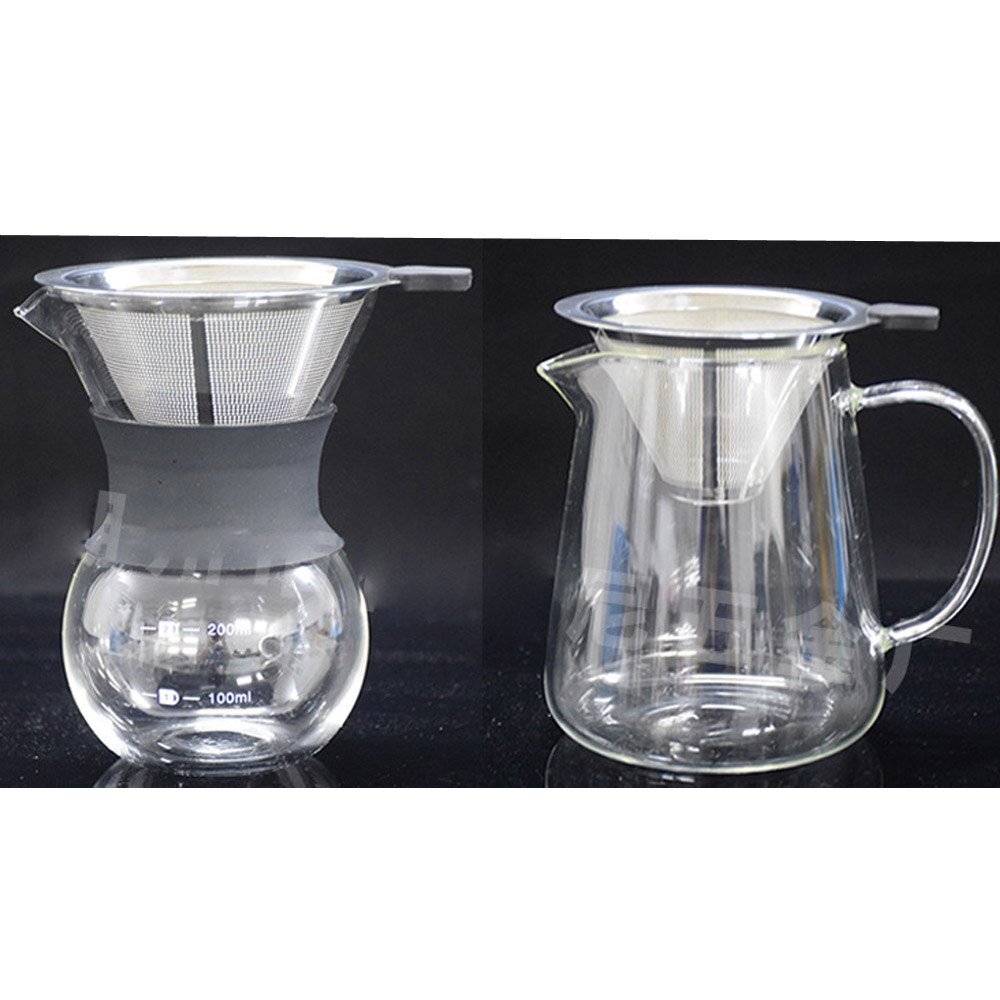 Dwuwarstwowy filtr robić kawy ze stali nierdzewnej uchwyt robić nalewania kawy Dripper siatka kawa herbata kosz filtrujący narzędzia