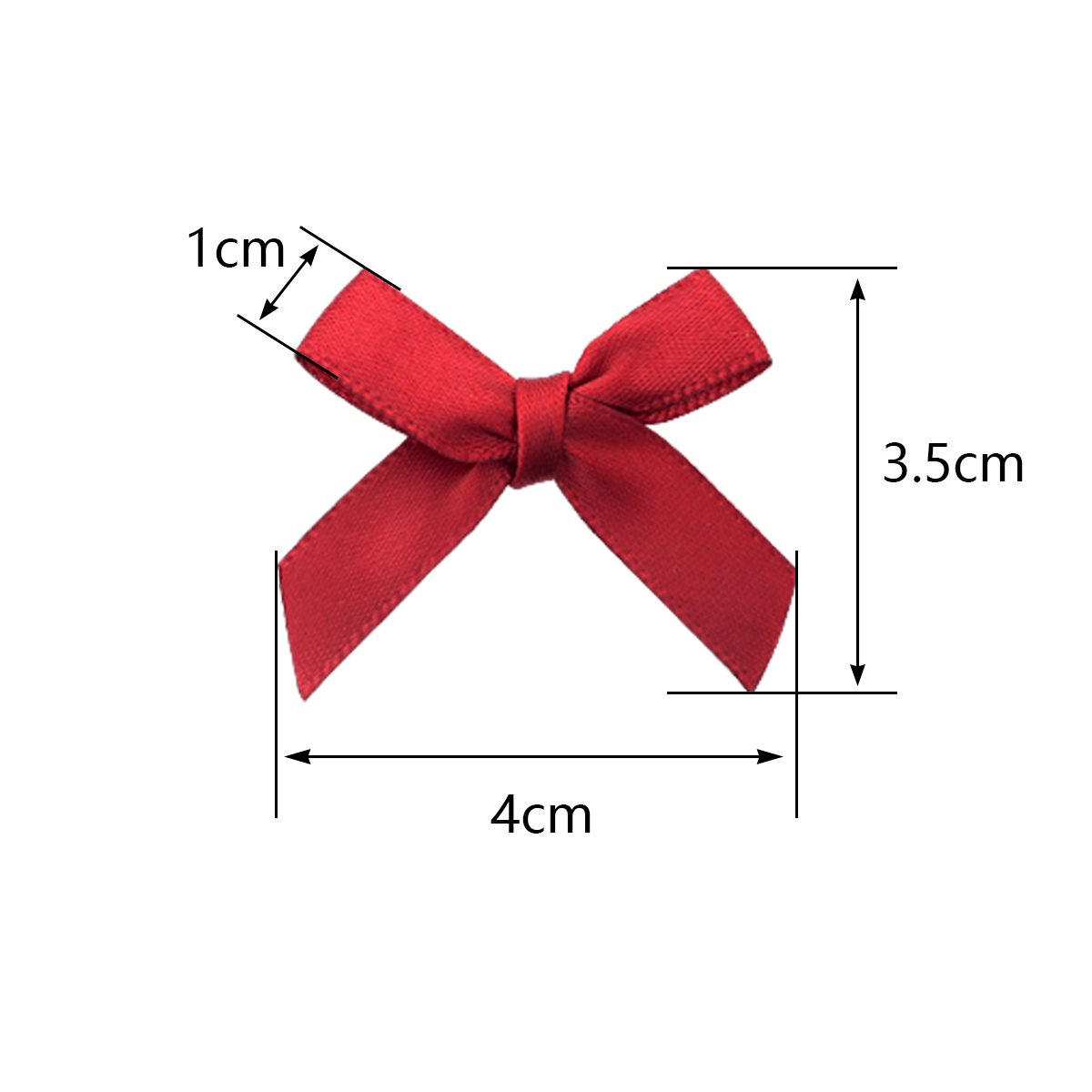 Nœuds de ruban rose frais 4x3.5cm, 50 pièces/lot, petite taille, nœud de ruban en Satin, décoration artisanale de fleurs, travail manuel, décoration de fête DIY