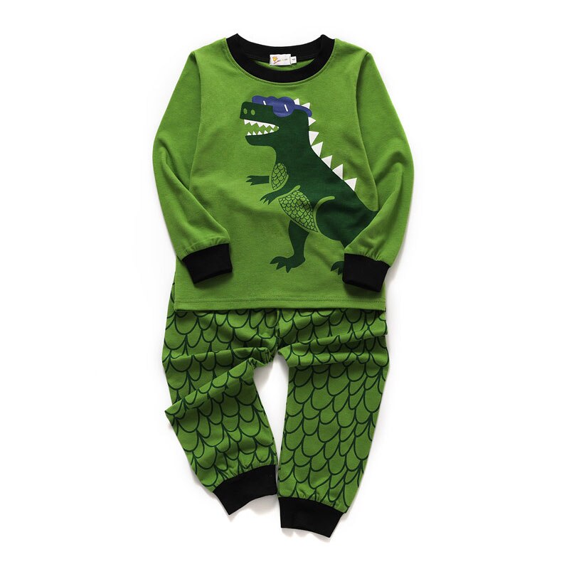 Top Brand Autumn Winter Cars Print Boys Girls Pyjamas Home Clothes Cotton Baby Sleepwear Sets: 2T