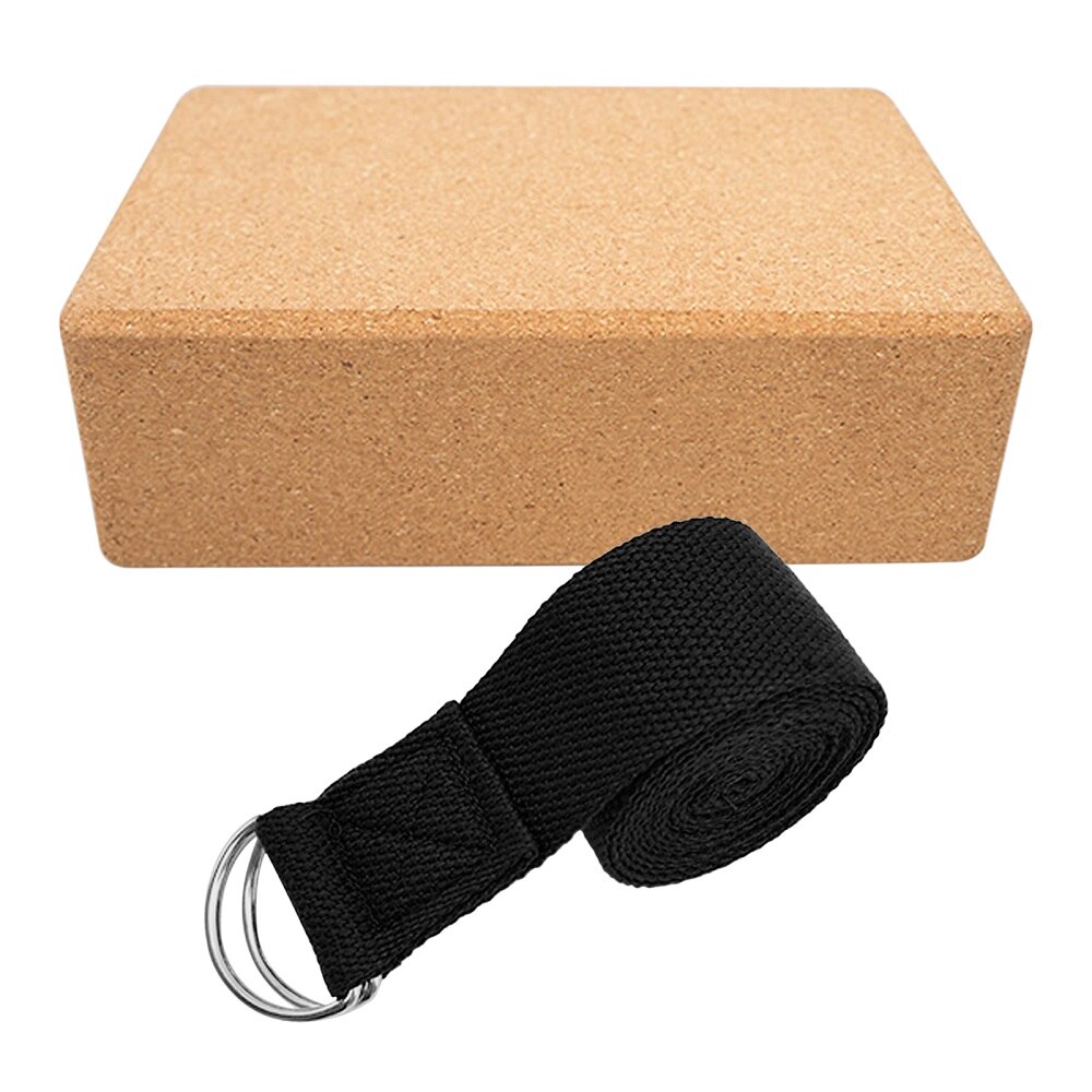 Lightweihgt Eco-friendly Yoga Block Cork Wood Yoga Brick Soft High Density Yoga Block to Support Poses Fitness Equipment: 2pcs