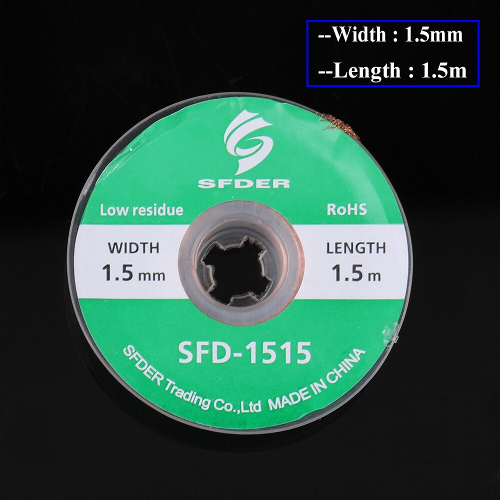 Herramientas de reparación de soldadura BGA, 10 unids/lote de mecha de soldadura trenzada de 1,5mm, 2,0mm, 2,5mm, 3,0mm, 3,5mm, removedor de estaño