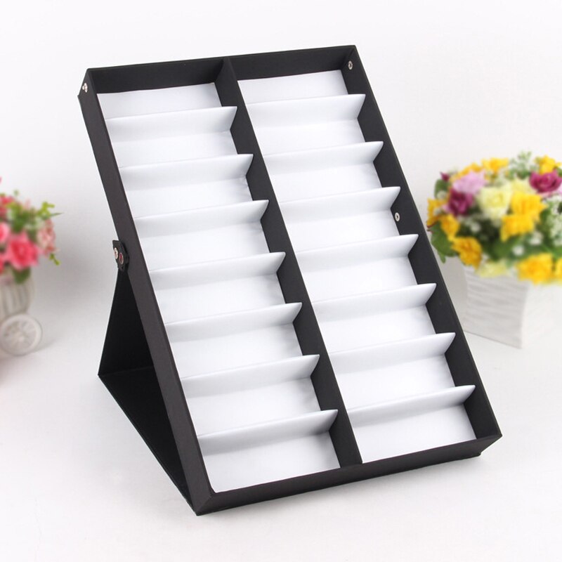 Glasses Display Case 16 Pairs Storage Box with Foldable Lid for Sunglasses Glasses Box