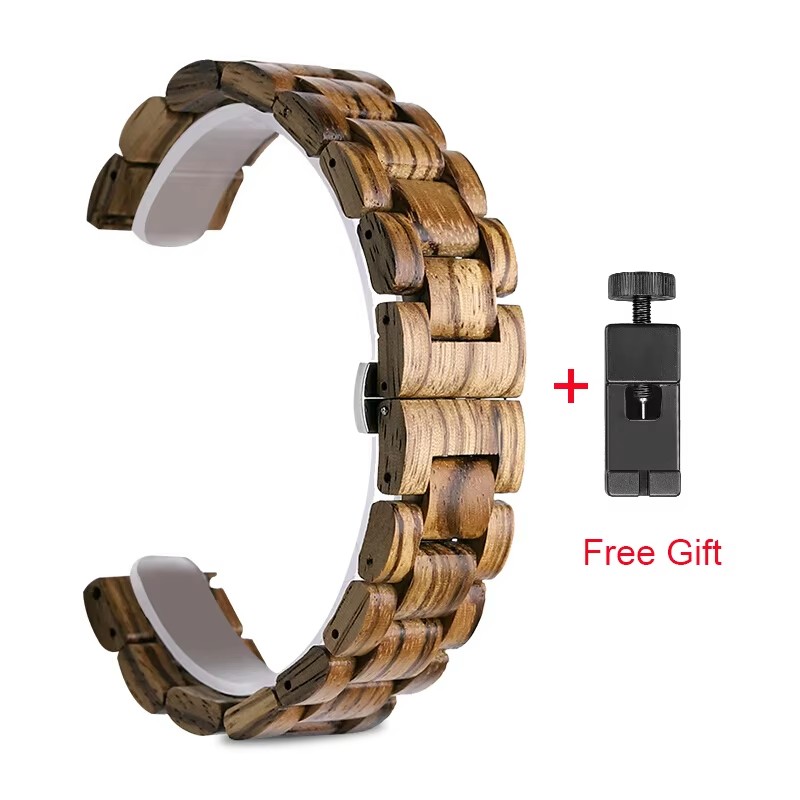 Correa de muñeca de madera para Xiaomi Huami Amazfit Bip/Bip S U GTS 2 GTR 47MM Stratos 3/2/2S correa de reloj reemplazar correas accesorio 20 22mm: S / Blue pink