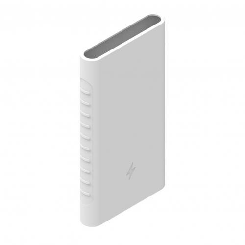 Siliconen Protector Stevige Beschermende Siliconen Power Bank Beschermhoes Voor Xiaomi Power Bank Tweede Generatie 10000Mah: WHITE