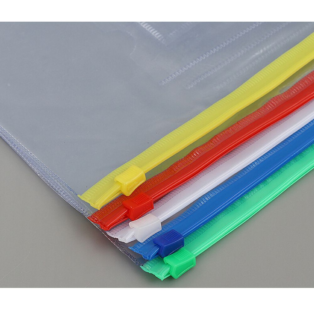 1PC Waterproof Transparent PVC Zipper Bag File Folder Document Filing Bag Stationery Bag Store School Office Supplies