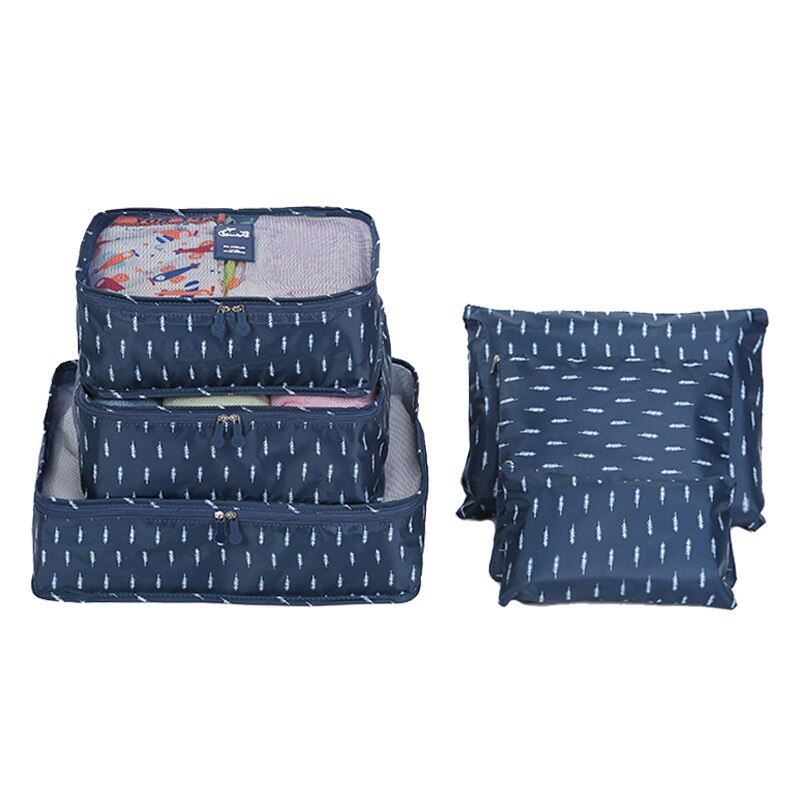 6P/ Oxford Cloth Travel Mesh Bag In Bag Luggage Organizer Packing Cube Organiser for Clothing