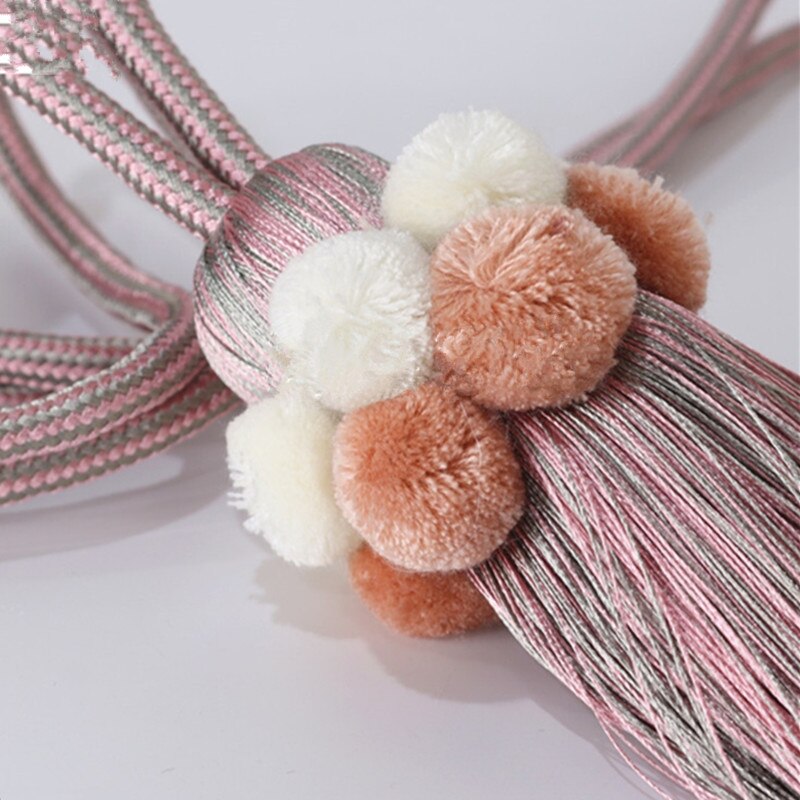 2 st pompons gardin tofs fransar penselremmar tiebacks hängande binda rep bältesspänne krokhållare gardintillbehör tieback