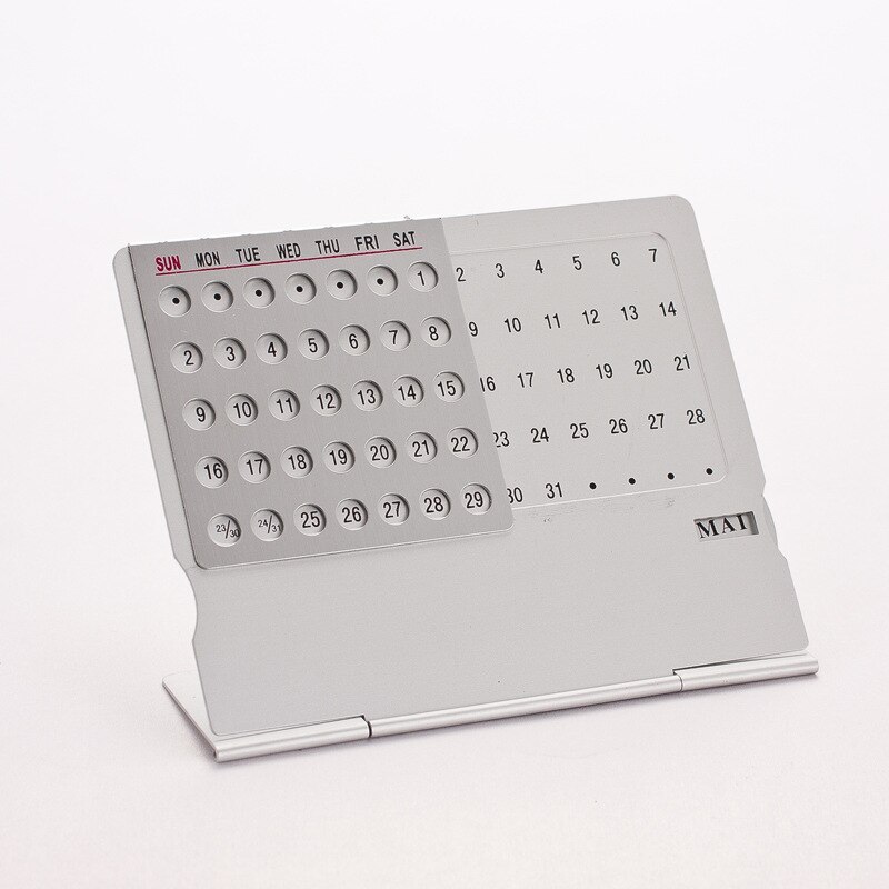 Ultra-tynd kontor desktop cool skrivebord kalender kalender kalender metal i engelsk million kalender reklame
