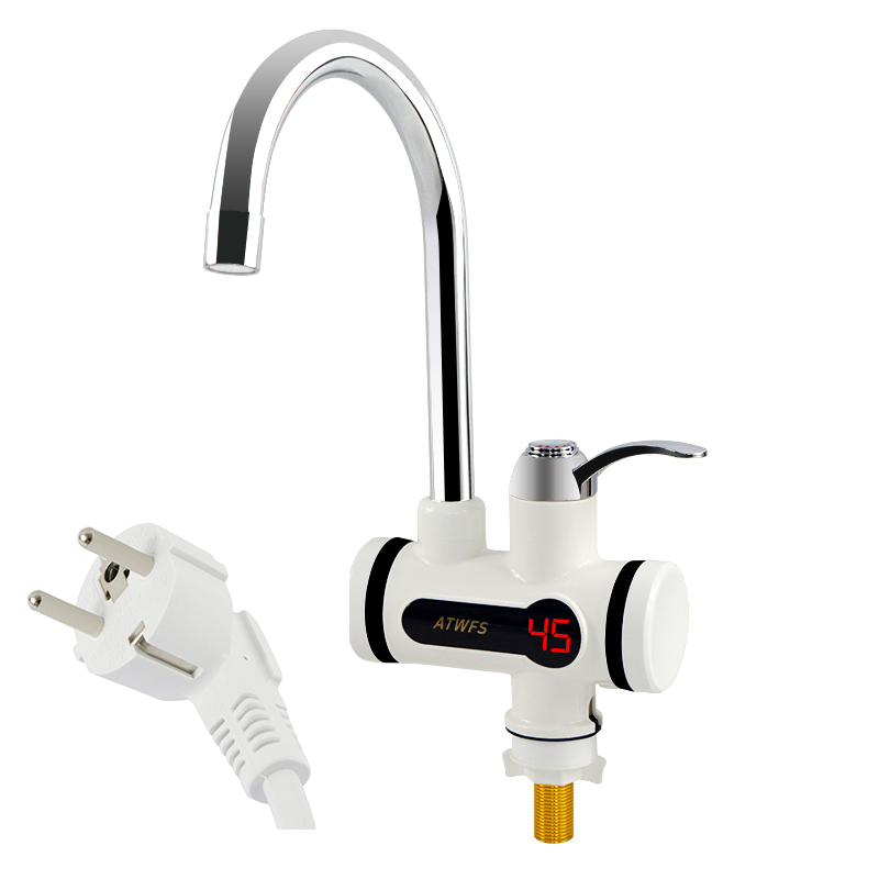 ATWFS 3000 W Durchlauferhitzer, Wasserhahn, Dusche, sofortige elektrische Wasserhahnheizung, Warmwasser für Küche und Badezimmer: Schwarz