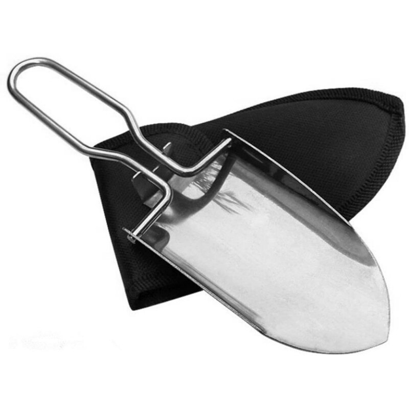 Mini Stainless Steel Garden Tool Foldable Shovel For Camping Gardening Mini Shovel: Default Title